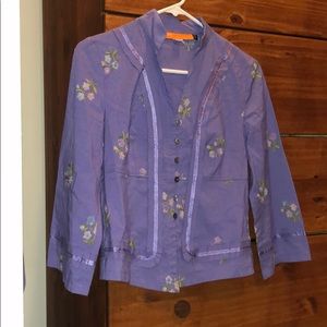 Lilac Embroidery Blouse